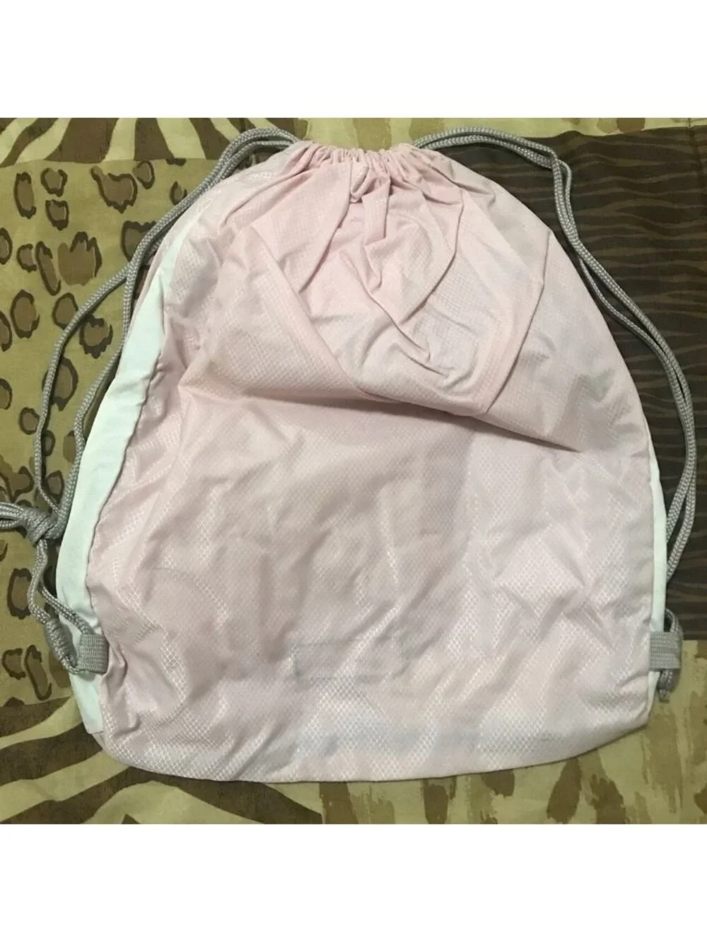 Jansport Pink & White Vintage Drawstring Bag, Used